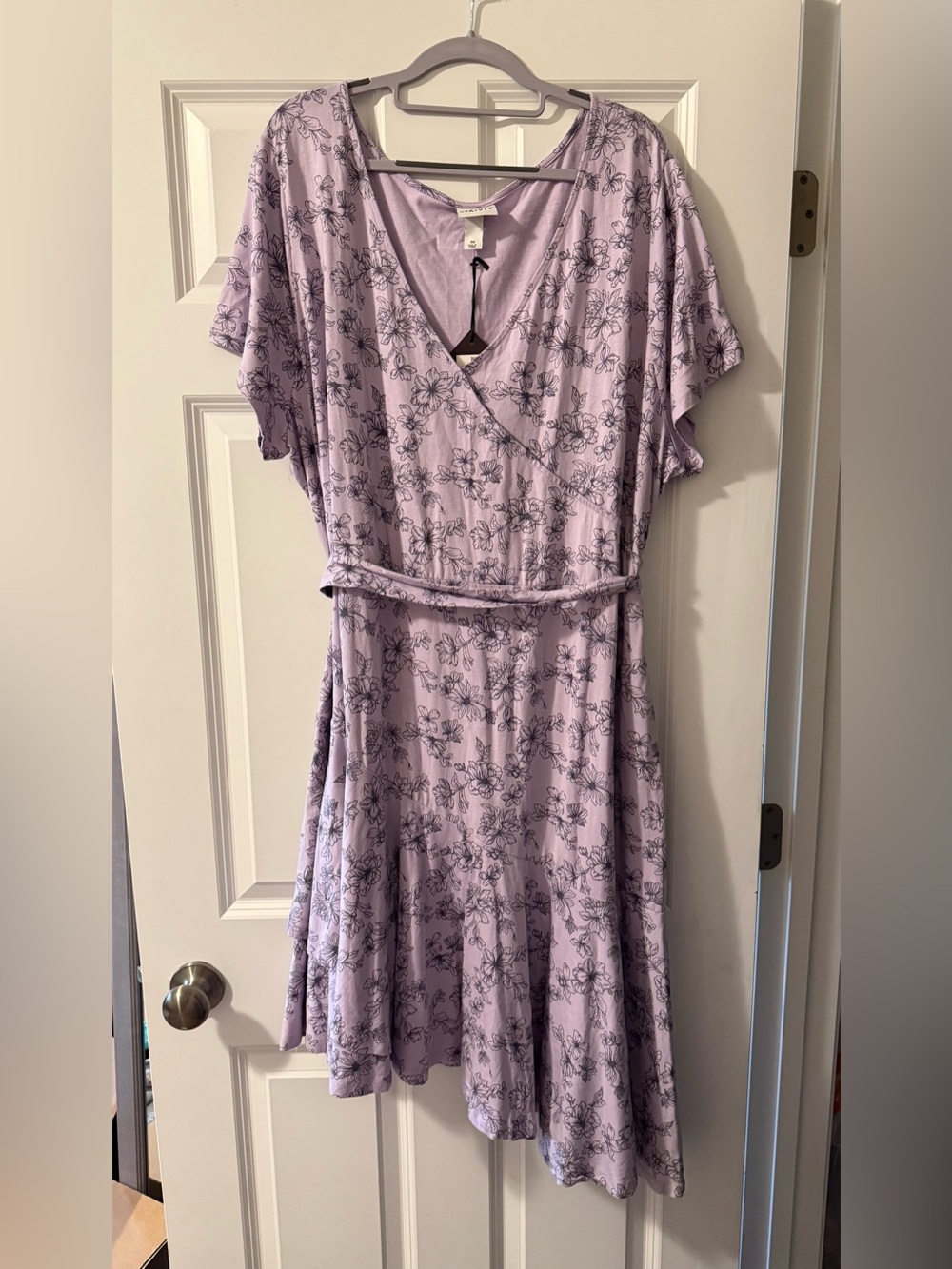 Ava & Viv Floral Faux-Wrap Asymmetrical Midi Dress